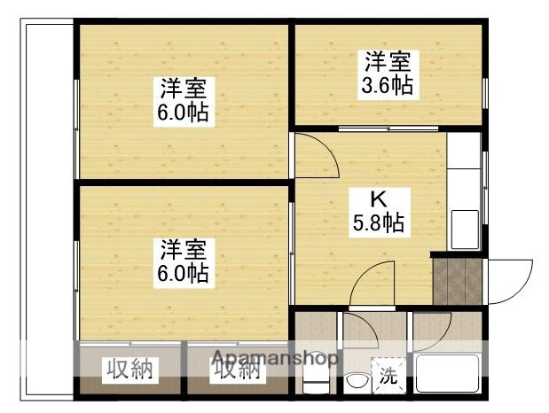 葵アパート(3K/1階)の間取り写真