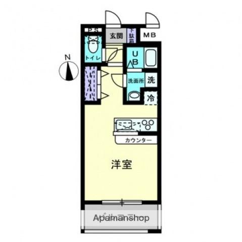 コンティニューム宇品(ワンルーム/3階)の間取り写真