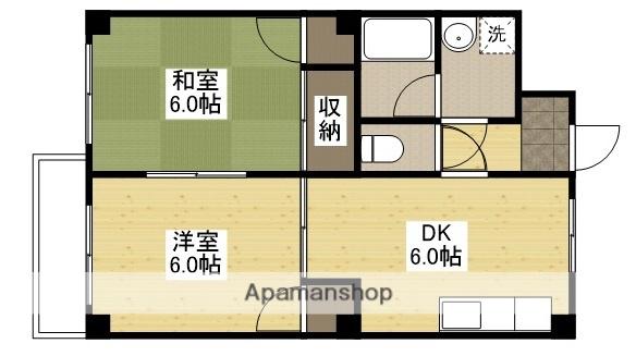 東雲森本ビル2号棟(2DK/3階)の間取り写真