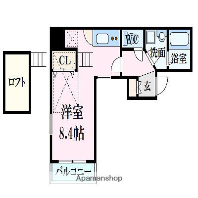 ファンタジービル(ワンルーム/2階)の間取り写真