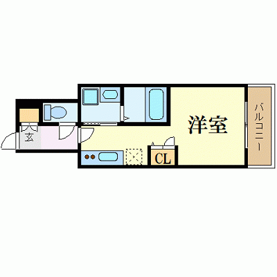 月光東蟹屋(ワンルーム/5階)の間取り写真