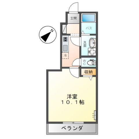 クレール比治山(1K/1階)の間取り写真