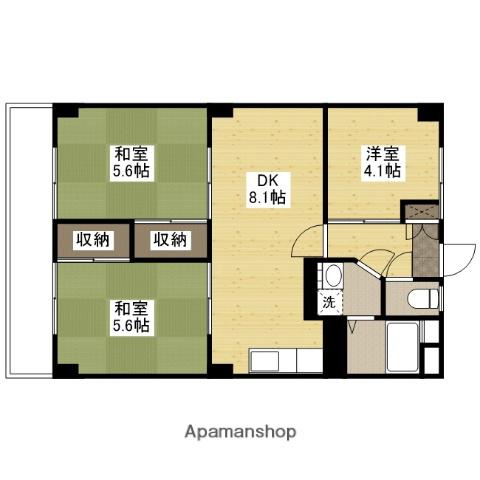 第1キクスイビル(3DK/4階)の間取り写真
