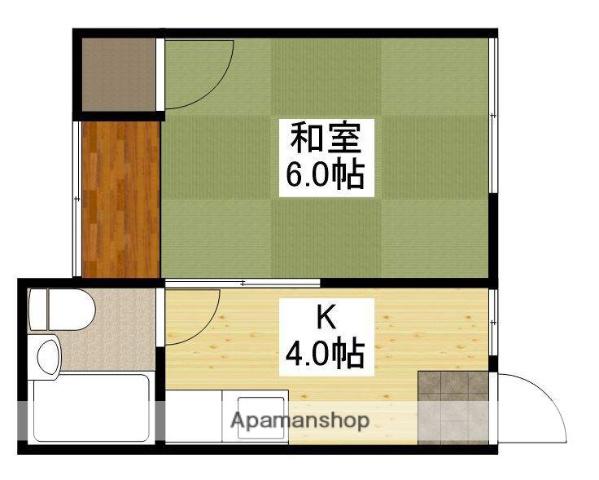 渡部第3コーポ(1K/1階)の間取り写真