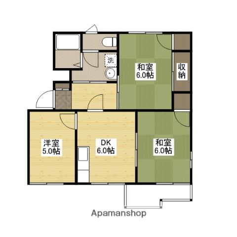 川本アパート(3DK/2階)の間取り写真