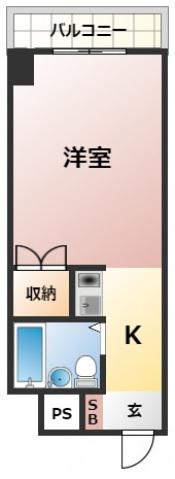 ノースウイングス(ワンルーム/3階)の間取り写真