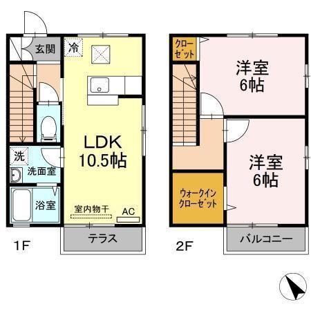 プレジオヤマダ A棟(2LDK/1階)の間取り写真