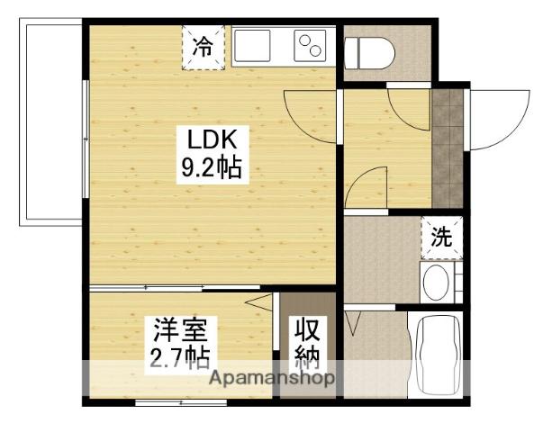 トラスティレジデンス地御前東館(1LDK/1階)の間取り写真