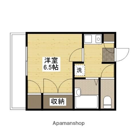 ラスター中筋(1K/1階)の間取り写真