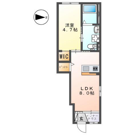 オリーブガーデン(1LDK/1階)の間取り写真