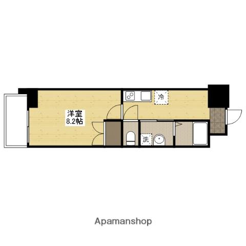 フレッド(1DK/2階)の間取り写真