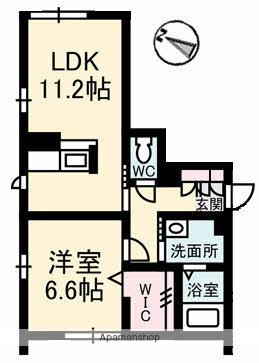 ベレオ海岸通(1LDK/1階)の間取り写真