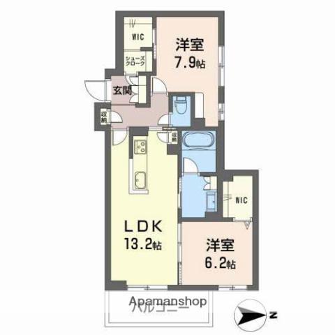 グリーンガーデン東雲(2LDK/2階)の間取り写真