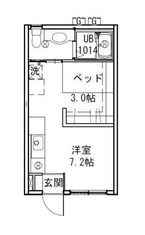 ハイドランジア草津(ワンルーム/1階)の間取り写真