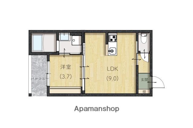 エクシア廿日市(1LDK/3階)の間取り写真