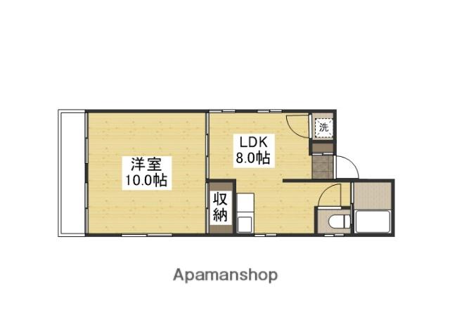 丸岡ビル(1LDK/2階)の間取り写真
