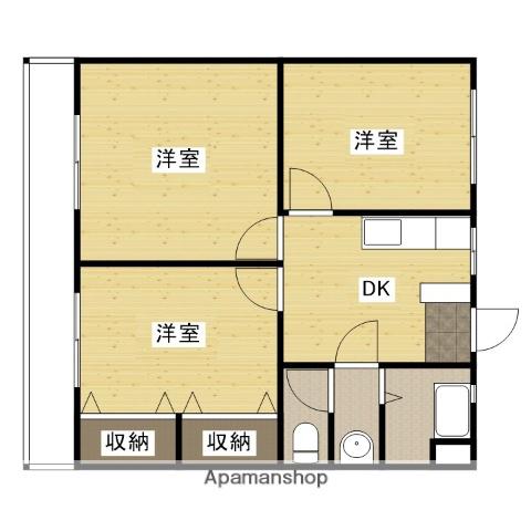 フォレストサイド戸坂(3DK/2階)の間取り写真