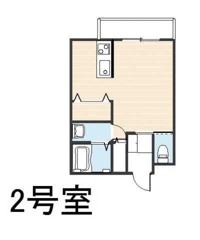 MIRAI Ⅱ(1K/2階)の間取り写真