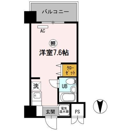 ベルハウス(ワンルーム/3階)の間取り写真