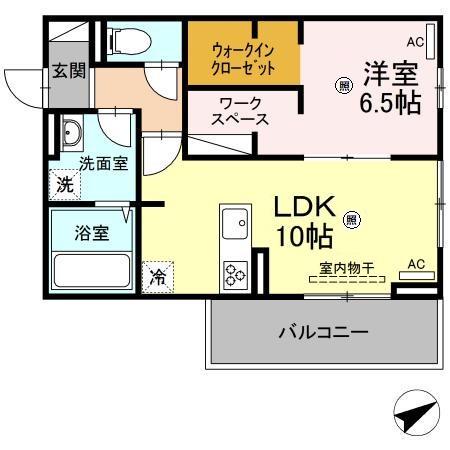 アップス安東DーⅢ(1LDK/3階)の間取り写真