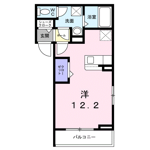 サンリット大町東(ワンルーム/2階)の間取り写真
