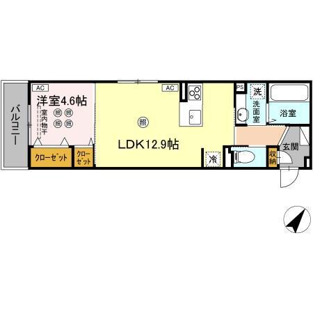 CAMPANELLA高須(1LDK/3階)の間取り写真