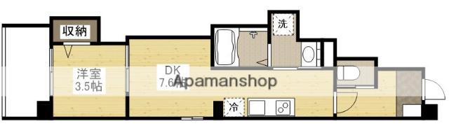 グレース十日市(1DK/10階)の間取り写真