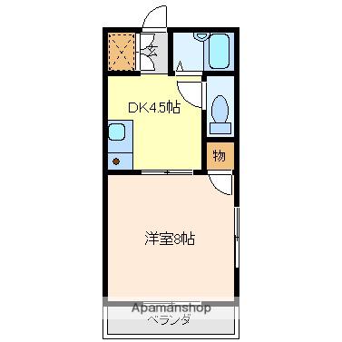 パステルクボ6(1DK/2階)の間取り写真