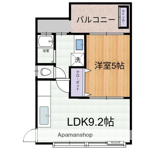 翠5丁目AP(1LDK/2階)の間取り写真