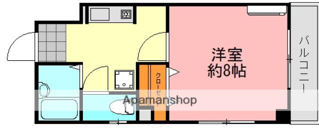 ゴールデンリバー広本町(1K/4階)の間取り写真