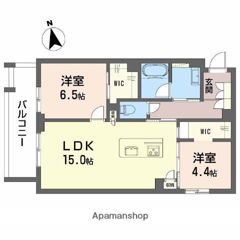 リバーサイドクレド(2LDK/2階)の間取り写真