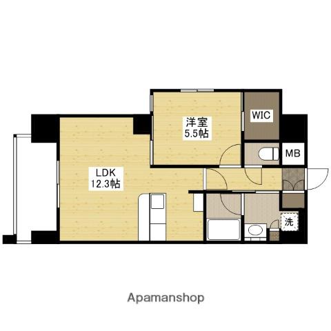 トラストコート中筋(1LDK/3階)の間取り写真