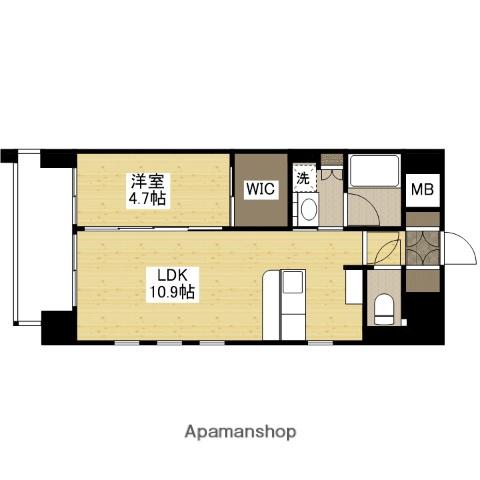 トラストコート中筋(1LDK/5階)の間取り写真