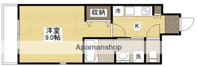 カルポカステーロ新白島(1K/3階)の間取り写真
