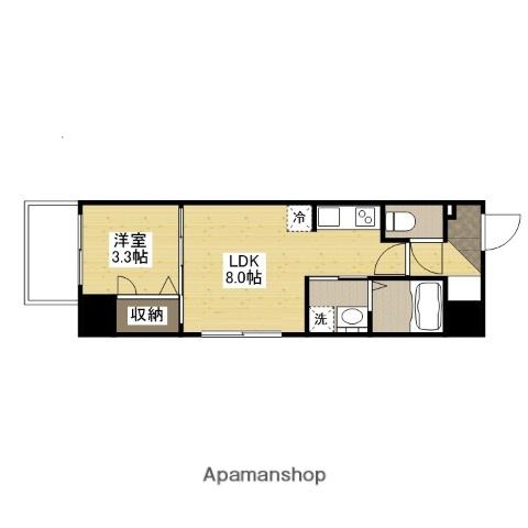 S-RESIDENCE観音公園ALORIA(1LDK/5階)の間取り写真