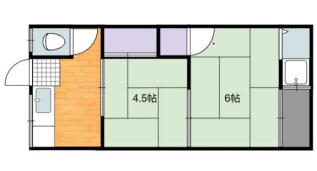 良浩荘(2K/2階)の間取り写真