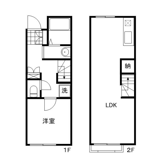 レオネクスト梅の里Ⅱ(1LDK/1階)の間取り写真