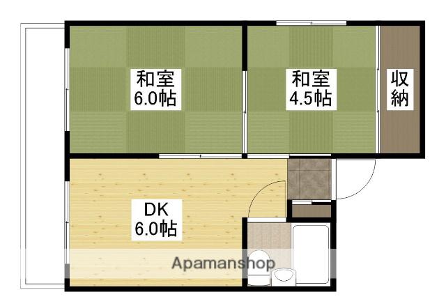 ハピネス東雲本町(2DK/2階)の間取り写真