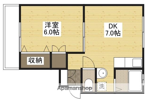 アーバンライフ中広(1DK/2階)の間取り写真