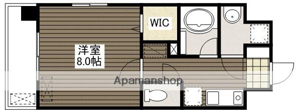 ラフェリア東観音(1K/2階)の間取り写真