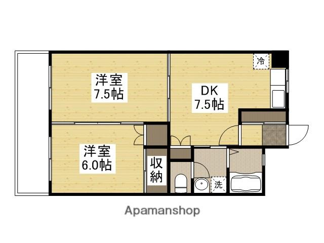 本逕寺ビル(2DK/10階)の間取り写真