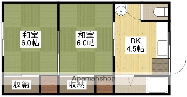 馬場荘(2DK/1階)の間取り写真