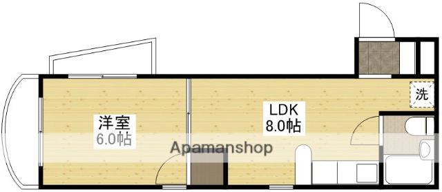 ヴィラ旭(1LDK/3階)の間取り写真