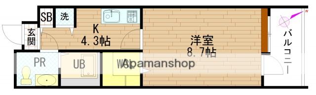 グラビスコート十日市(1K/10階)の間取り写真