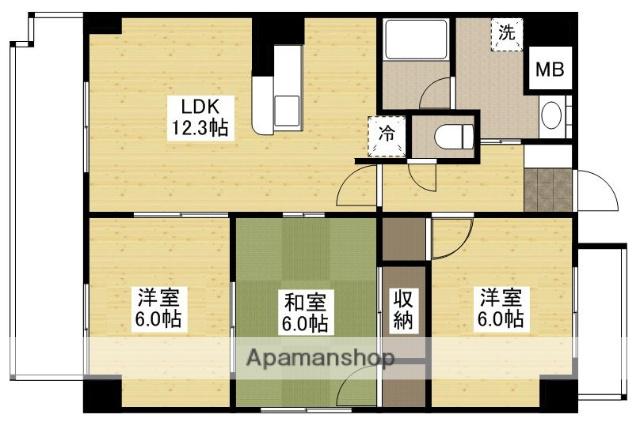 グランピア白島中町(3LDK/4階)の間取り写真