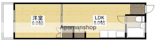 和秀三篠北町ビル(1LDK/5階)の間取り写真