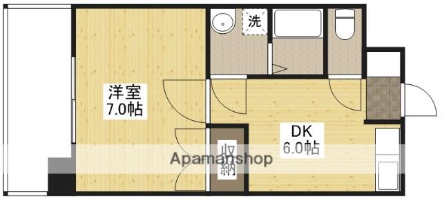 パティオ朋来居(1DK/4階)の間取り写真