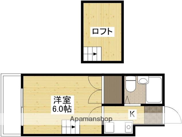 アイホーム2(1K/1階)の間取り写真