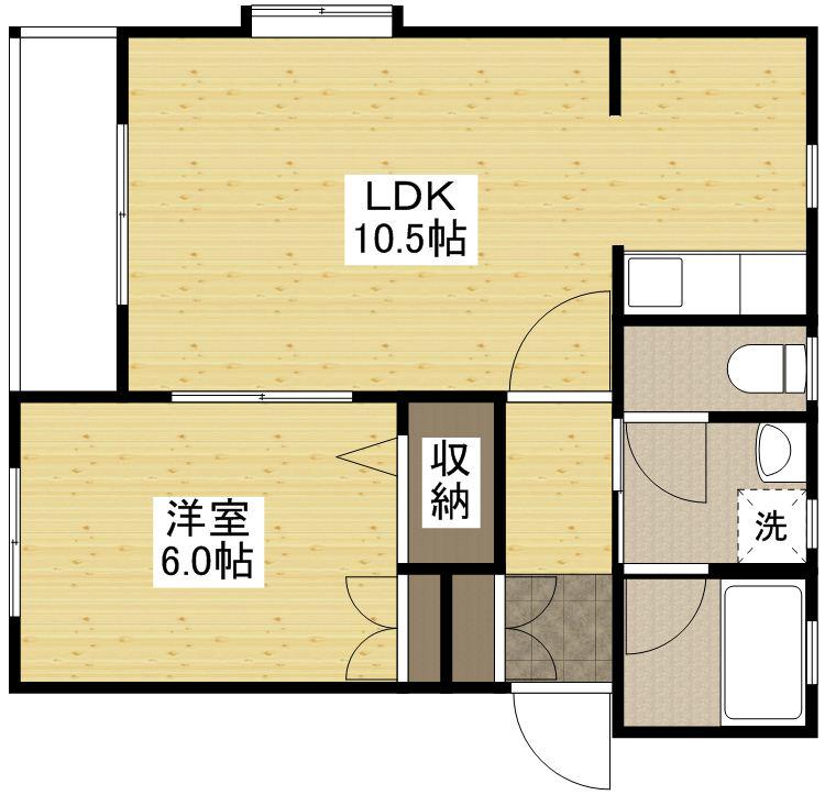 プリムローズ(1LDK/2階)の間取り写真