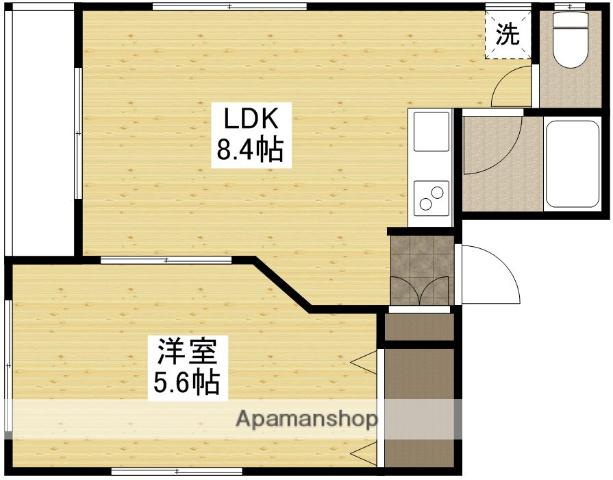 ポートサイド御幸(1LDK/4階)の間取り写真